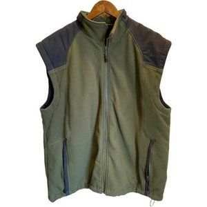 Cabelas Mens Vest Green Black Colorblock Pockets